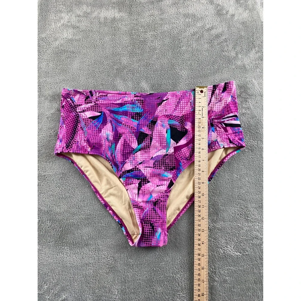 Swimsuits For‎ All Womens Plus Size 18 High Waist Bikini Bottom Purple Tropical